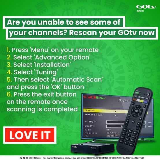 How to scan Gotv channels 